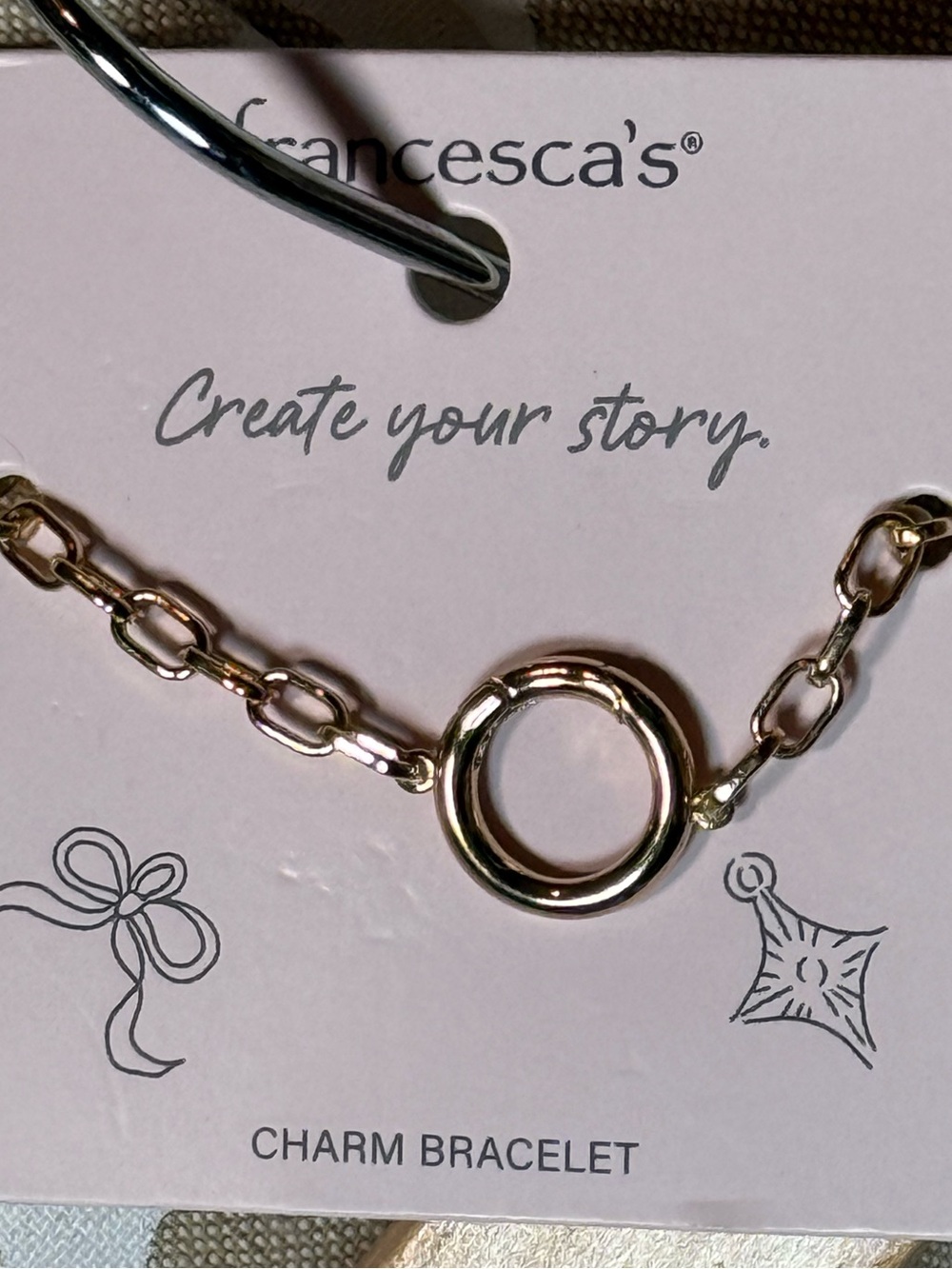 Francesca's Gold-Tone Circle Charm Bracelet